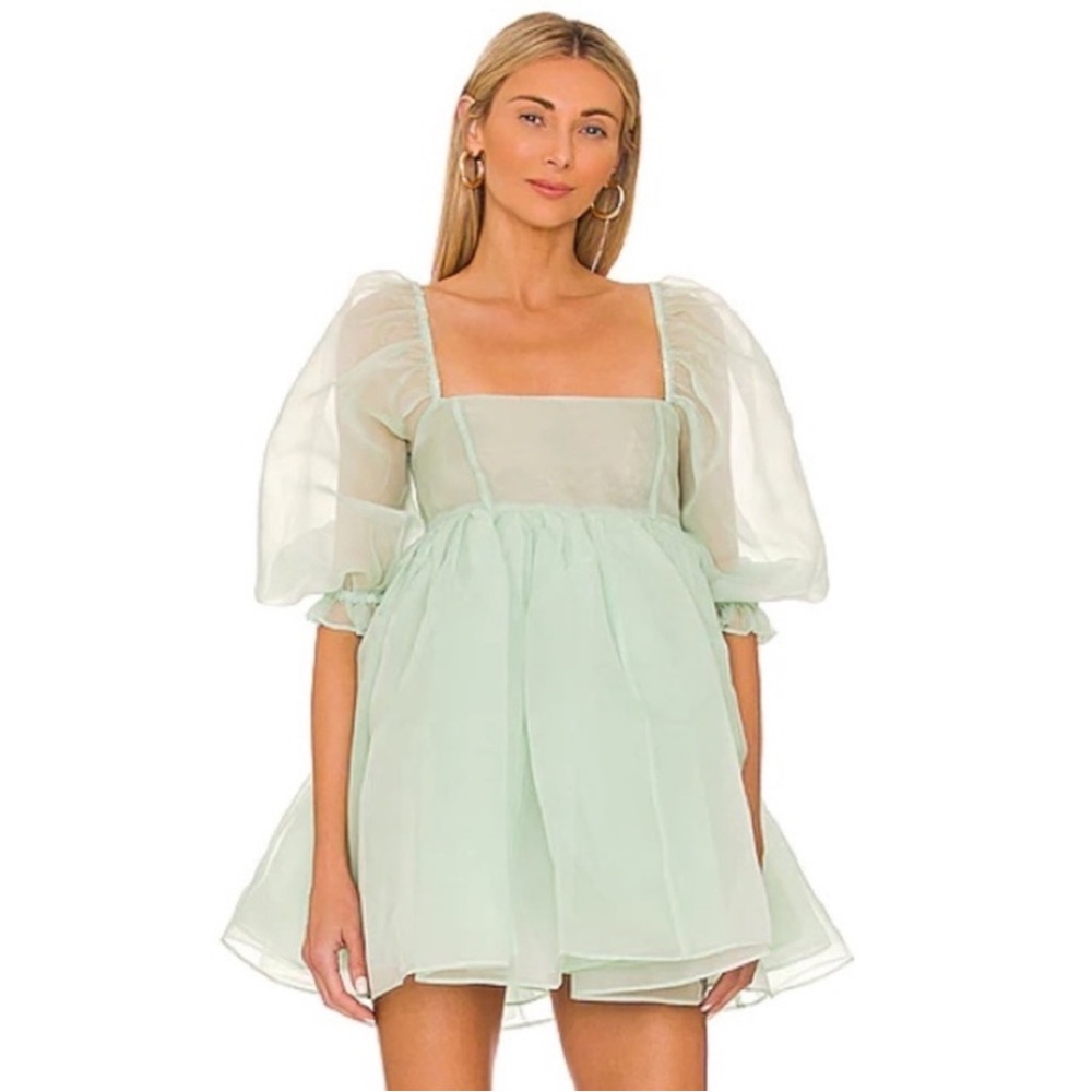 SELKIE X REVOLVE The Puff Dress in Milky Jade MEDIUM NWT